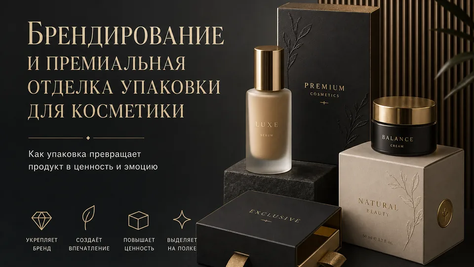 Брендирование и премиальная отделка упаковки для косметики