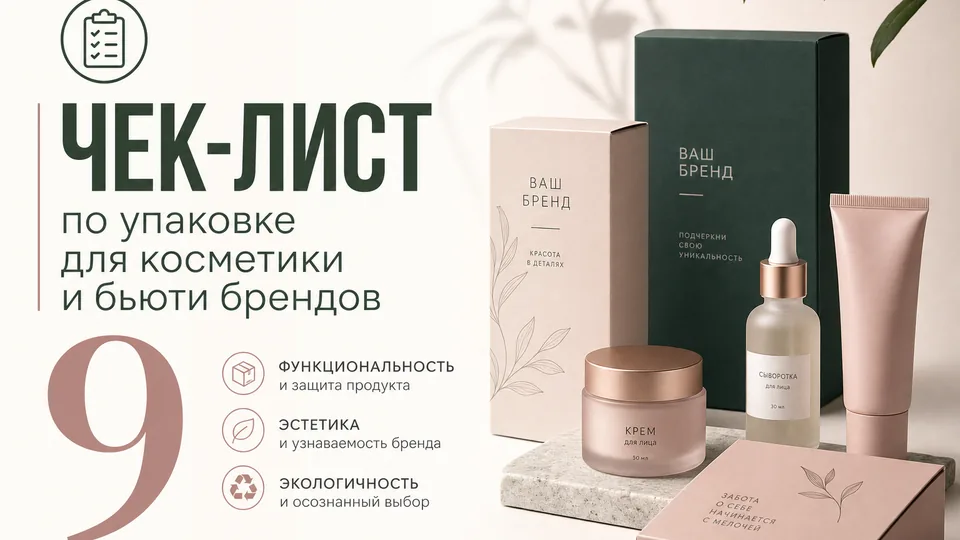 Чек-лист по упаковке для косметики и бьюти-брендов: от выбора материала до тиража
