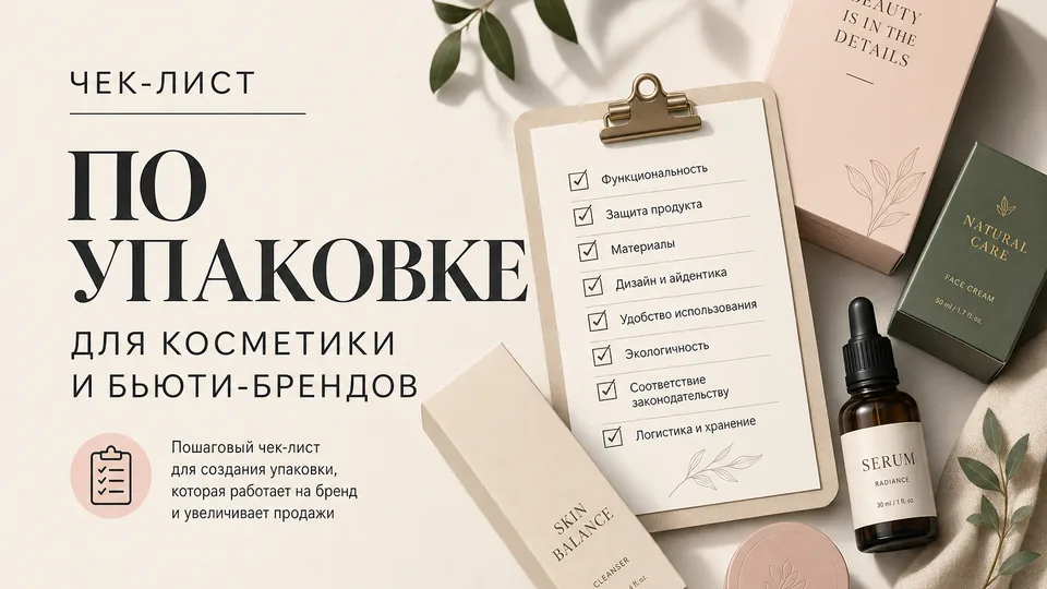 Чек-лист по упаковке для косметики и бьюти-брендов: от конструктора до тиража