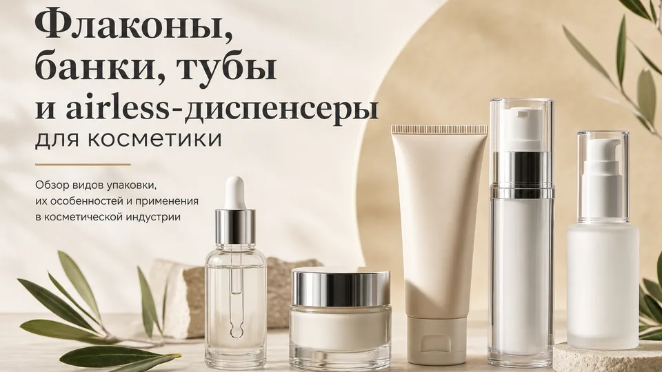 Флаконы, банки, тубы и airless-диспенсеры для косметики
