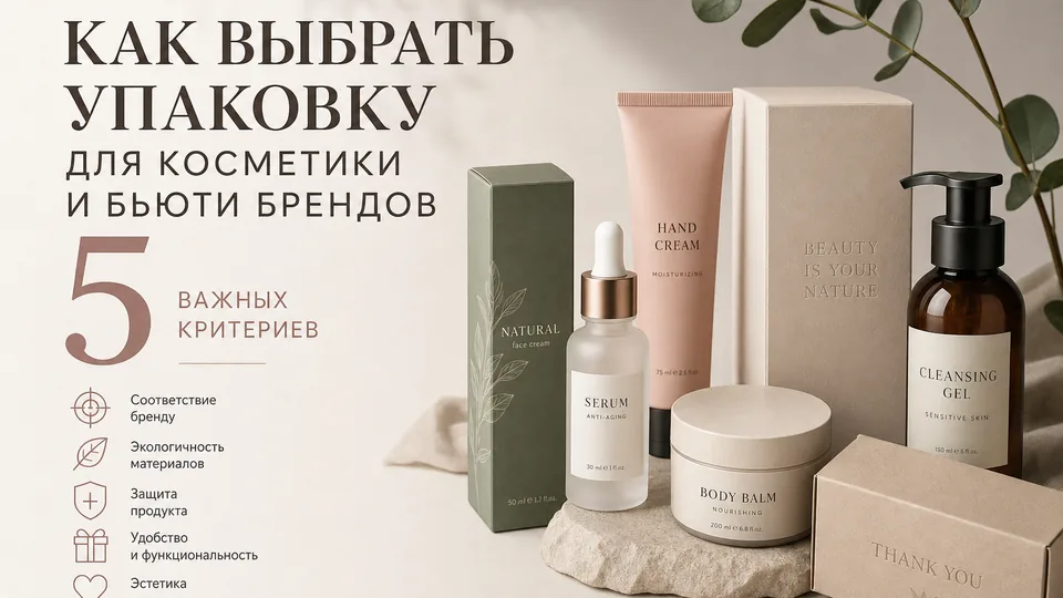 Как выбрать упаковку для косметики и бьюти-брендов: чек-лист от идеи до тиража
