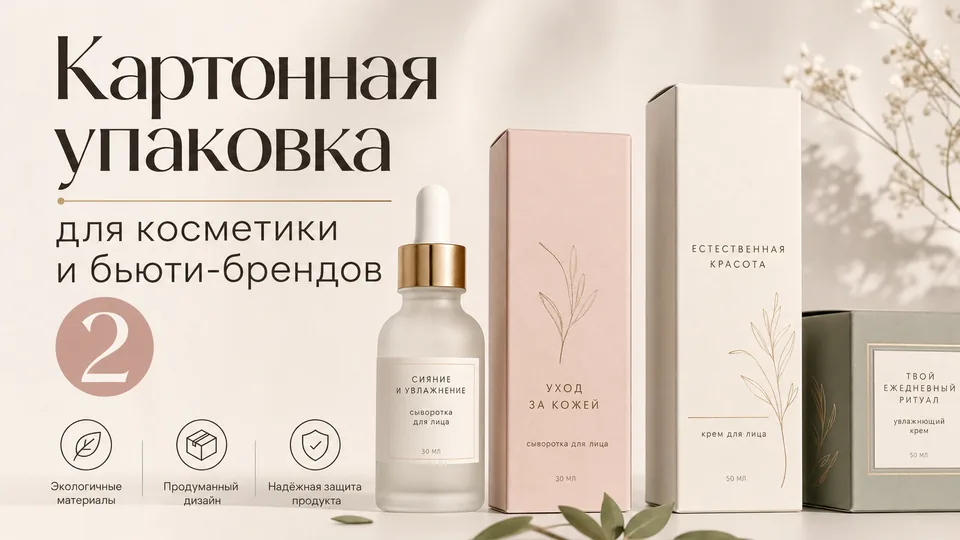 Картонная упаковка для косметики и бьюти-брендов: чеклист по выбору коробок, материалов и тиражей