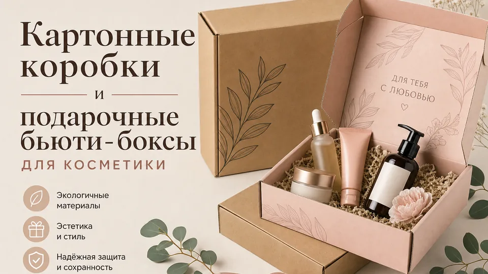 Картонные коробки и подарочные бьюти-боксы для косметики