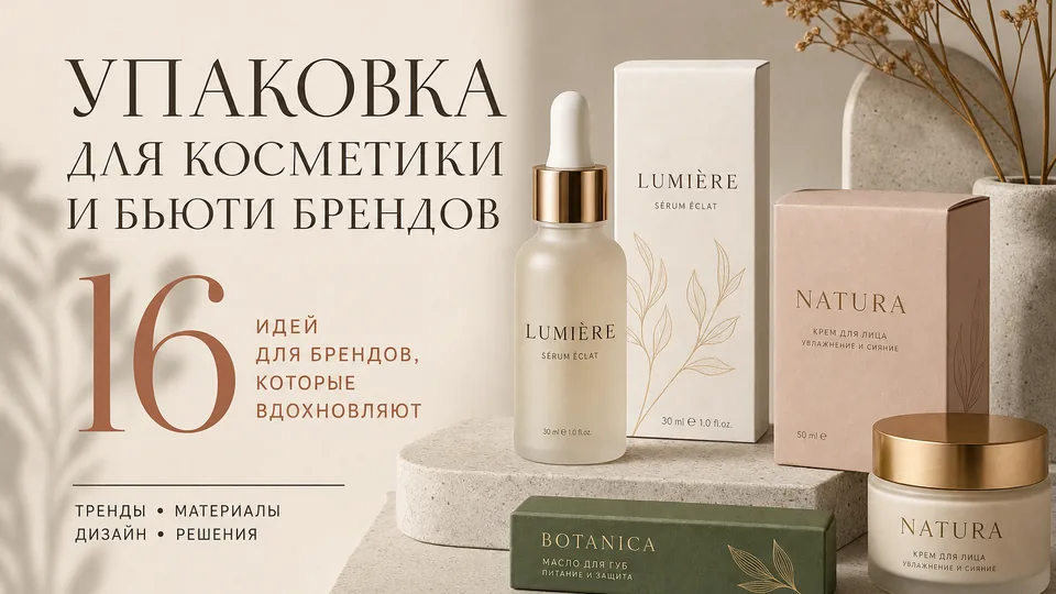 Упаковка для косметики и бьюти-брендов: гид по выбору форматов, материалов и подрядчика