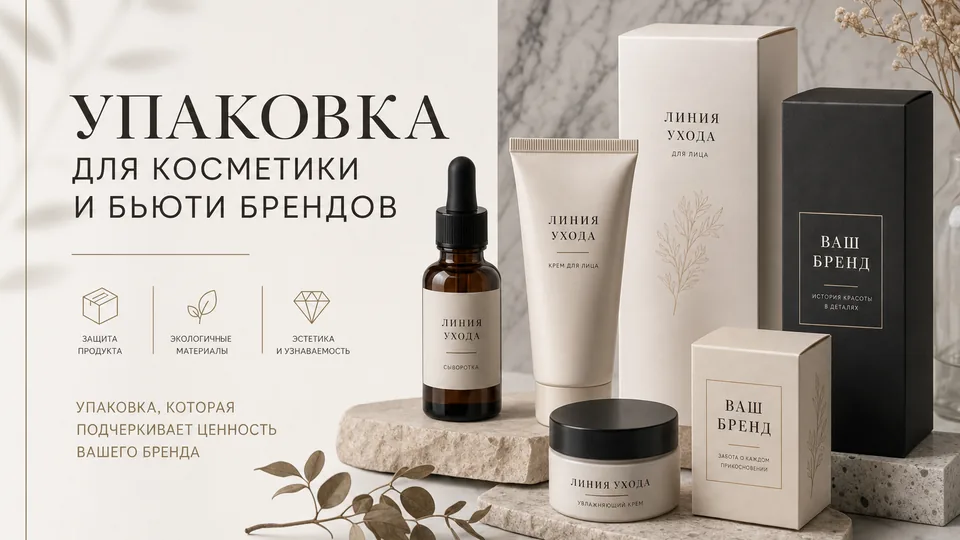 Упаковка для косметики и бьюти-брендов: чек-лист по выбору формата, материалов и подрядчика