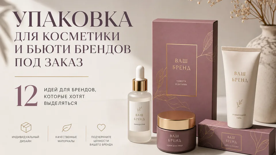 Упаковка для косметики и бьюти-брендов под заказ: от картонных коробок до премиальных деревянных кейсов