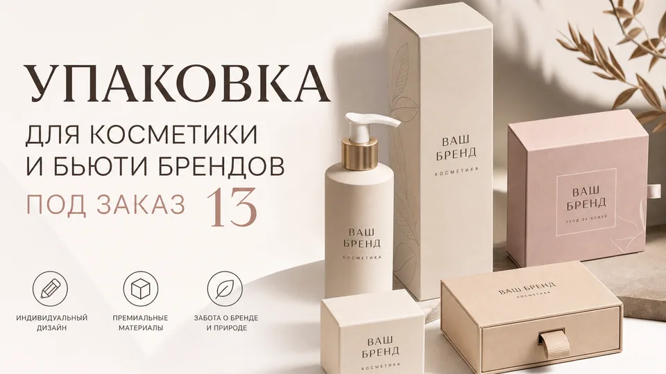 Упаковка для косметики и бьюти-брендов под заказ: производство коробок, тубусов и подарочных наборов с брендированием