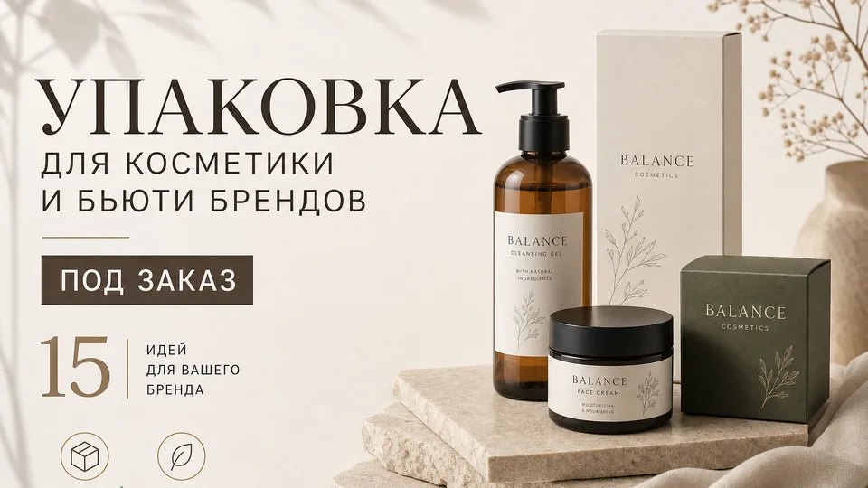 Упаковка для косметики и бьюти-брендов под заказ: производство коробок, тубусов и подарочных наборов с брендированием