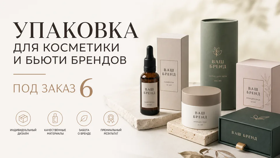 Упаковка для косметики и бьюти-брендов под заказ: производство коробок, тубусов и подарочных наборов с брендированием
