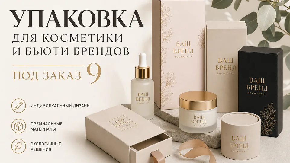Упаковка для косметики и бьюти-брендов под заказ: производство коробок, тубусов и подарочных наборов с брендированием