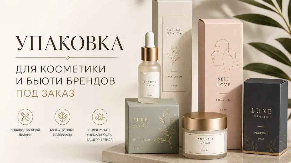 Упаковка для косметики и бьюти-брендов под заказ: чек-лист по видам, материалам и производству
